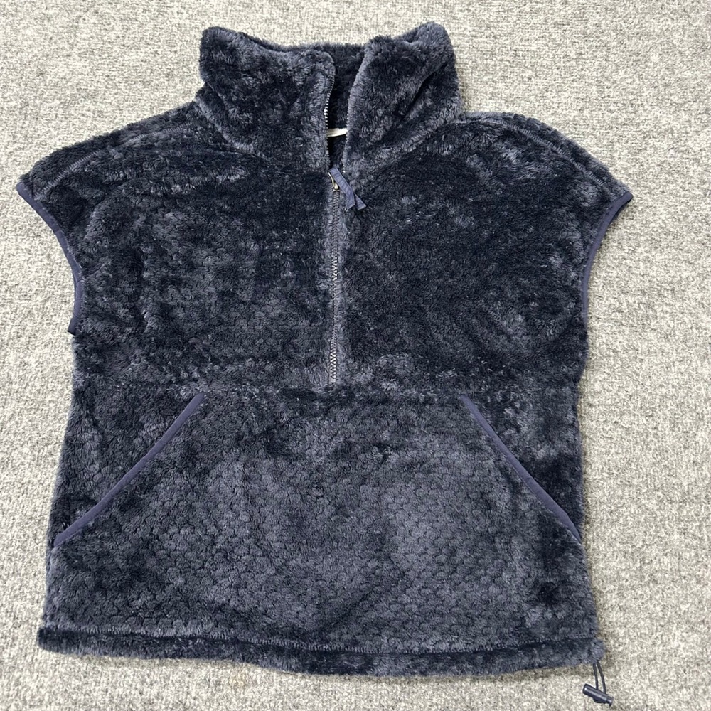Columbia Vest Womens Size XS Navy Blue Fire Side Sherpa Fleece Quarter Zip 81130